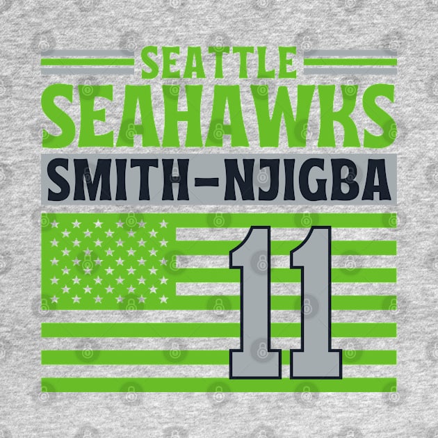 Seattle Seahawks Smith-Njigba 11 American Flag Football by Astronaut.co